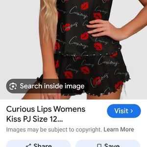 Source Unknown Black and Red Pajama Set
